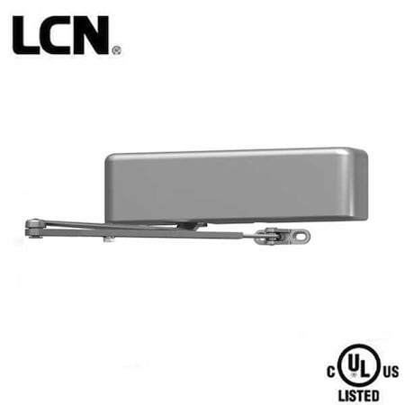 Lcn 4020 Series Surface Mounted Closers, Regular Arm Door Closer, Left Hand, 180 Degree swing Aluminum LCN-4021-REG-LH-AL